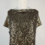 NWT Mint Velvet Gold Sequins Top Stretch Short Photo 3