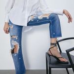 ZARA  JEANS ZW PREMIUM STRAIGHT CROPPED JEANS new Photo 2
