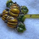Pumpkin patch brooch enamel over pewter by AJMC. Orange Photo 4
