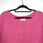 Loft Outlet Magenta Pink Boatneck 3/4 Sleeve Knit Sweater Photo 1