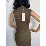 Wow Couture NWT “ Gold Metallic Mesh Bodycon Dress w/ Chain Detail large Photo 7