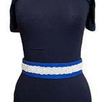 Handmade Blue canvas fabric pearl bridal belt Photo 0