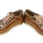 ALDO Platform Lace Up Cork Trim Sneaker Boots Metallic Rose Gold Women 6.5 Photo 0