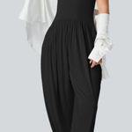 Halara NWT Tube Top Style Side Pocket Jumpsuit SIZE S. Haram style. Stretchy! Photo 0