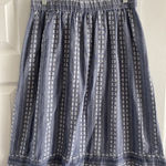 Passports  Women's Medium Gray Pull On Skirt White Embroidered Flower Boho Cottag Photo 0