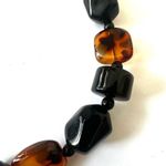 resin tortoise and black statement necklace Brown Photo 4