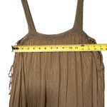 Free People Top Womens Small Green Boho Babydoll Tunic Tank Crinkle Lace Trim Photo 3