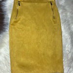 Olivia Blu  mustard faux suede pencil skirt sz Small Photo 0