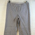 Etcetera  Women's Striped Wide Leg Pants Size 10 Navy White Cotton Blend Photo 2