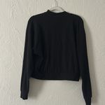 Abound  Black Ribbed Cropped Long Sleeve Mock Neck Sweatshirt Photo 3