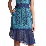 Sea New York Crochet Midi Dress Blue Size 4 Photo 0