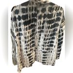 NEW J. JILL SHIBORI PRINT CRUSHED VELVET OPEN FRONT CARDI GRAY NAVY JACKET S T Photo 3