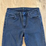 Just Black  - Fringe Hem Denim Jeans in Black Photo 2