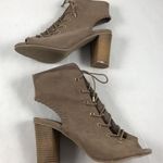 Wild Diva 8.5  Lounge Suede Tie up Square Peep toe Photo 0