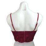 Women's Red Purple Satin Silky Sleeveless Cowl Neck Crop Bustier Corset Top S Photo 1