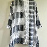 Habitat [] Gray and White Linen Button Down- Size small Photo 4