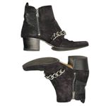 Balmain Women’s Ella 50 black chain ankle boots size 37 Black Suede Photo 4