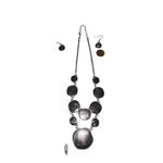 Lia Sophia Solace Silver Geometric Disc Necklace & Earring Set Women’s One Size Photo 6