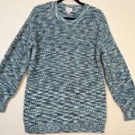 Isabel Maternity by Ingrid & Isabel Blue Space Dye Texture Knit Sweater Medium Photo 0