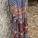 Lucky Brand Women's Floral Blue and Orange Blouse Photo 0