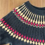 Croft & Barrow  Fare Isle Navy Sweater with Pink and Cream Accents woman’s sz L Photo 9