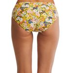 Time And Tru  Swim Yellow Floral Printed Cinched Bikini Bottom Photo 1