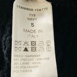 Chloé Chloe navy blue & black textured sweater dress with chenille tie at neck. Small Photo 7