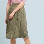Anthropologie  maeve Embroidered Chino skirt Photo 0