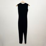 Norma Kamali Sleeveless Wide Leg Jersey Knit Stretch Jumpsuit Jumper Black S Photo 2