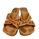 Jolie Victoria Corduroy Grommet Platform Wedge Slip On Sandals Size 7.5 Brown Photo 8