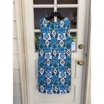 Talbots  dress blue portrait picture collar classic Geometric Size XL Resort Zip Photo 4