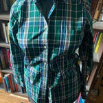 J Crew green plaid size 0 button down business casual shirt Photo 0