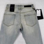 Embellish Distressed Ripped Denim Jeans White Stripe‎ Light Wash Womens Size 28 Blue Photo 7