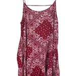 Free People  Womens Sz M Boho Paisley Bandana Scoop Neck Handkerchief Slip Dress Photo 0