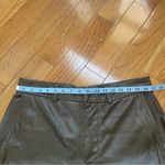 ZARA Genuine Leather Bermuda shorts Wide leg Culottes Pants Cropped Khaki Sz L Photo 7