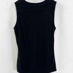 Black Vintage 90s Sequin Sleeveless Knit Tank Blouse Photo 2