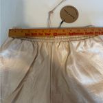 Aaron & Amber Faux Leather Shorts S Champagne Metallic Pearl Drawstring NWT Photo 10