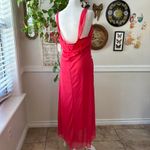 Vtg Y2K Scarlett Nite 14 Asymmetrical Slip‎ Dress Formal Rhinestone Empire Waist Red Photo 3