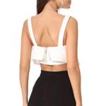 Black Halo White Sleeveless Crepe Crop Top 2 Photo 2