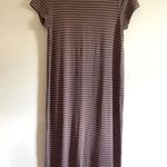 Fleur Bleue Striped T Shirt Maxi Dress Brown Size M Photo 1