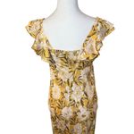 Madewell  Angelina Chamomile Tea Yellow Floral Flutter Sleeve Maxi Dress Size 0 Photo 8