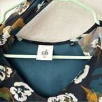 CAbi Navy Blue Pirouette Dress Ruffle Hem Sheer Sleeves Waist Tie M Photo 4