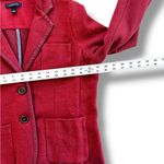 Lands' End Blazer Women 14P Red Button Up Pockets Stretch Knit Office Career Work Photo 5