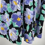 Unique Vintage Black and Blue Floral halter swing Dress 4 pin up 50s costume Photo 5