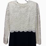 Talbots Midi Formal Event Mother Of Bride Dress Size 8 Vintage USA Ivory/Black Photo 2