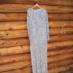 Mac Duggal  93939 Womens High Neck Long Sleeve Embellished Column Gown Dress Photo 6