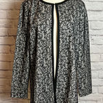 Preston & York  Women's M Black White Lace Open Front Jacket Chiccore Classic Photo 0