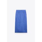 ZARA Satin Side Slit Spotted Midi Skirt Photo 11