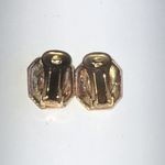 Vintage Two Tone Silver Tone & Gold Tone Retro Clip On Earrings Photo 4