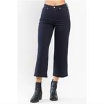 Judy Blue  High Waist Tummy Control Garment Dyed Wide Leg Crop Navy Jeans Photo 2